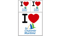 Département La Charente Maritime (17) - 3 autocollants "J'aime" - Autocollant(sticker)